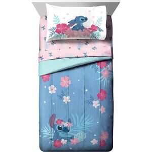 NEW Lilo & Stitch Twin Size Bedding Comforter & Sheet Set Jay Franco